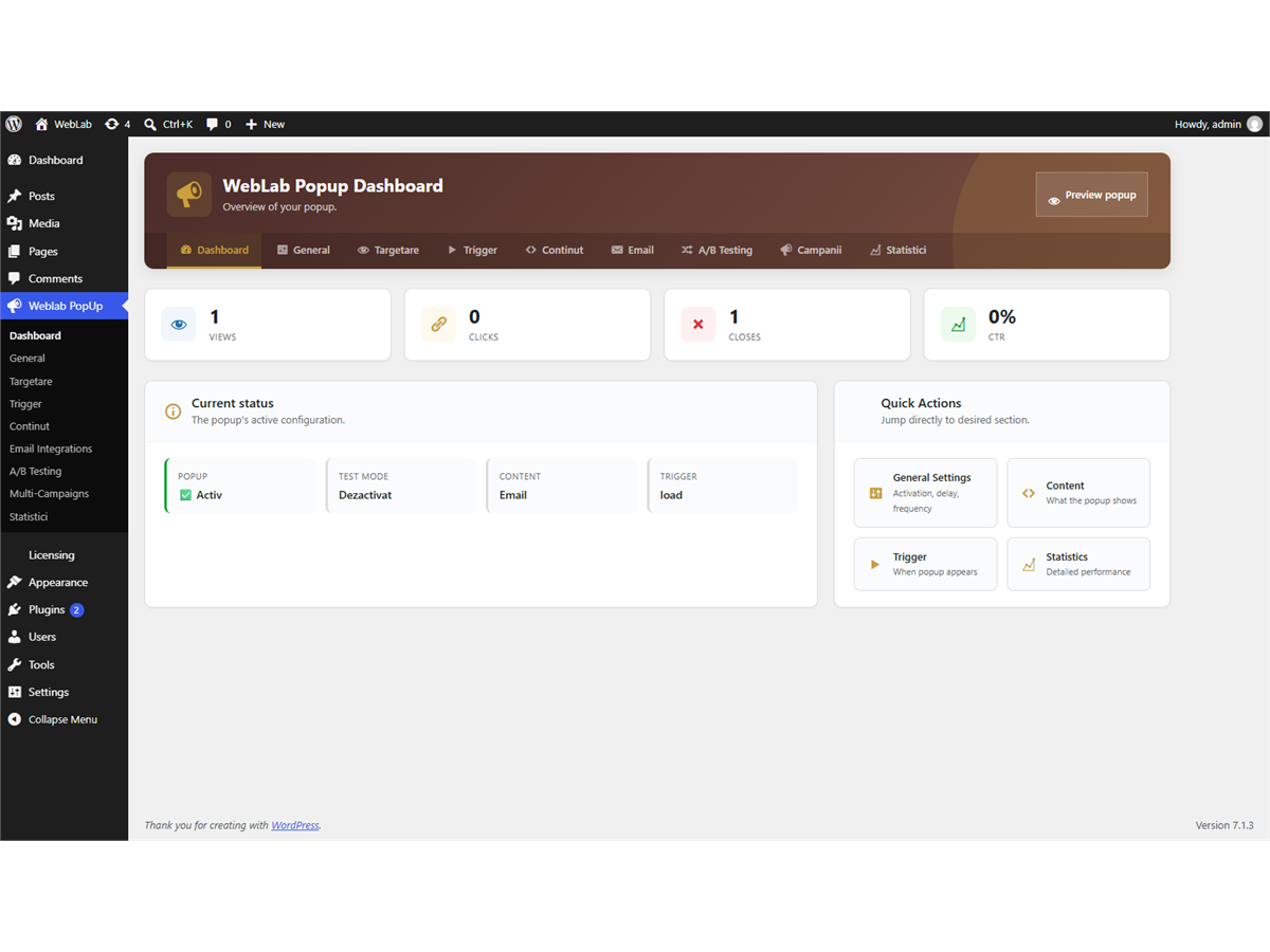 Weblab PopUp Suite live popup preview — screenshot 4
